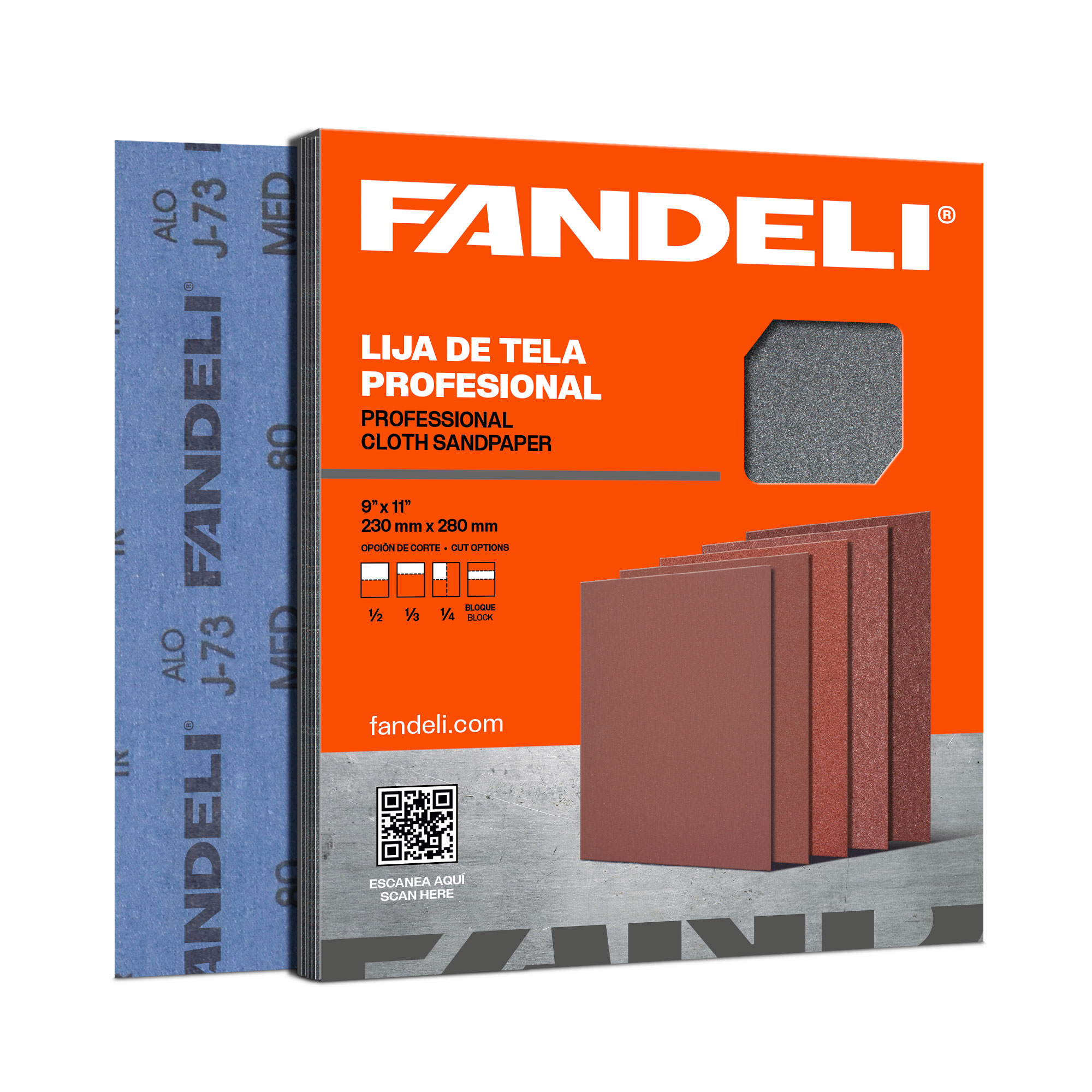 Caja de lija para metal FANDELI J-73, útil para trabajos con lija para metal oxidado y limpieza de superficies
